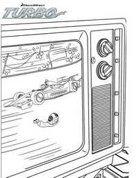 coloriage turbo l escargot a la tele